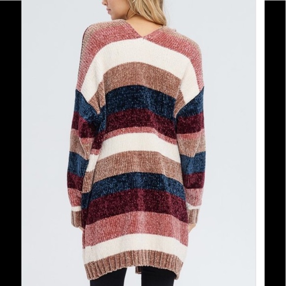 ✨NWT✨ Chenille Striped Cardigan - Picture 4 of 7